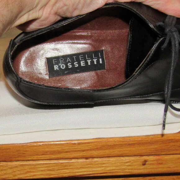 Fratelli Rossetti Black Derbys Size 9.5 Made in Italy Excellent Pre-Owned Cond. - Picture 7 of 11